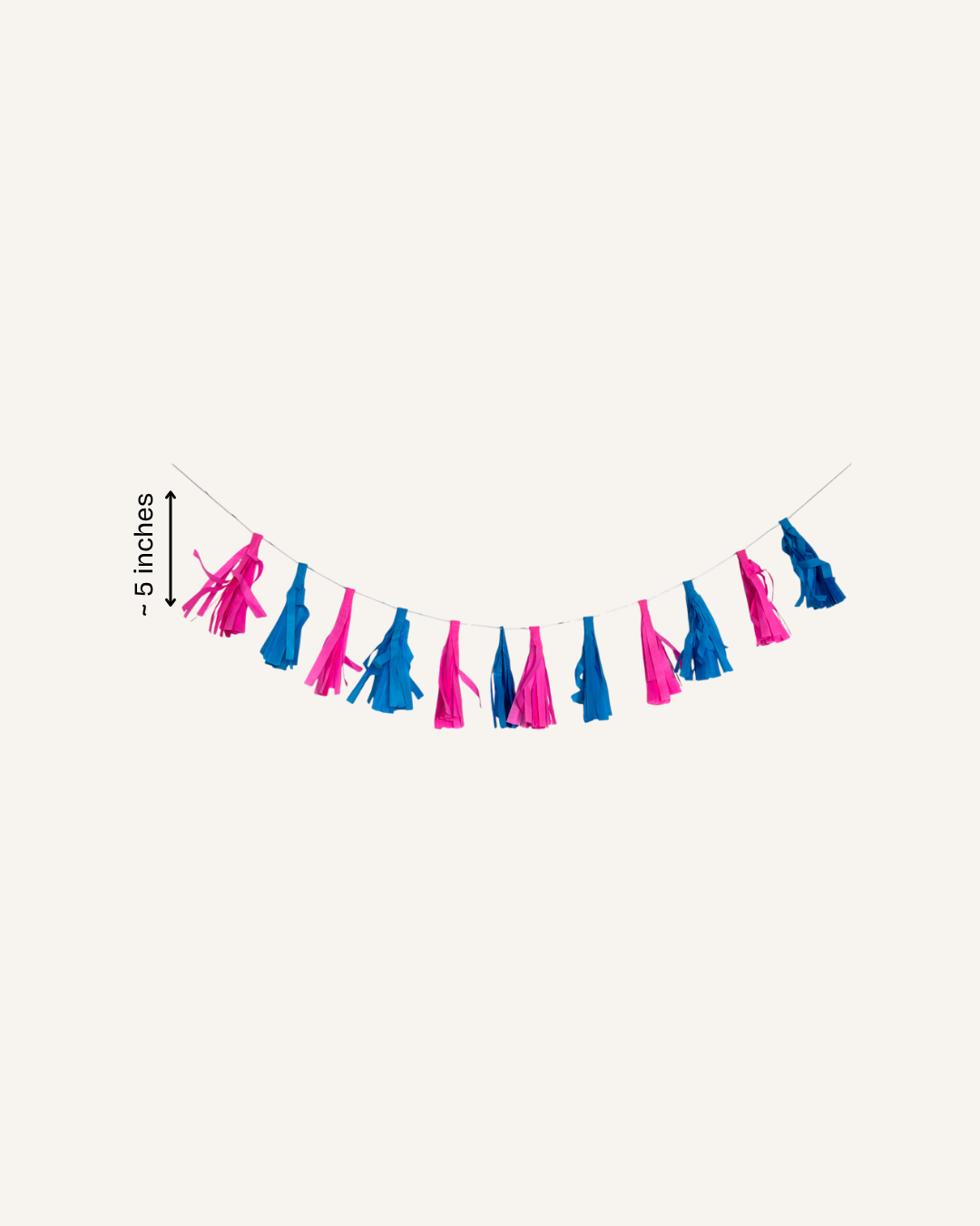 Paper Party Studio handmade tissue paper tassel garland, a colourful wall hanging for parties.