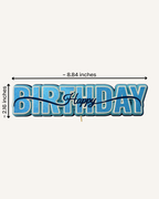 Happy Birthday Cake Topper - Layered Foil Block Letters