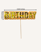 Happy Birthday Cake Topper - Layered Foil Block Letters