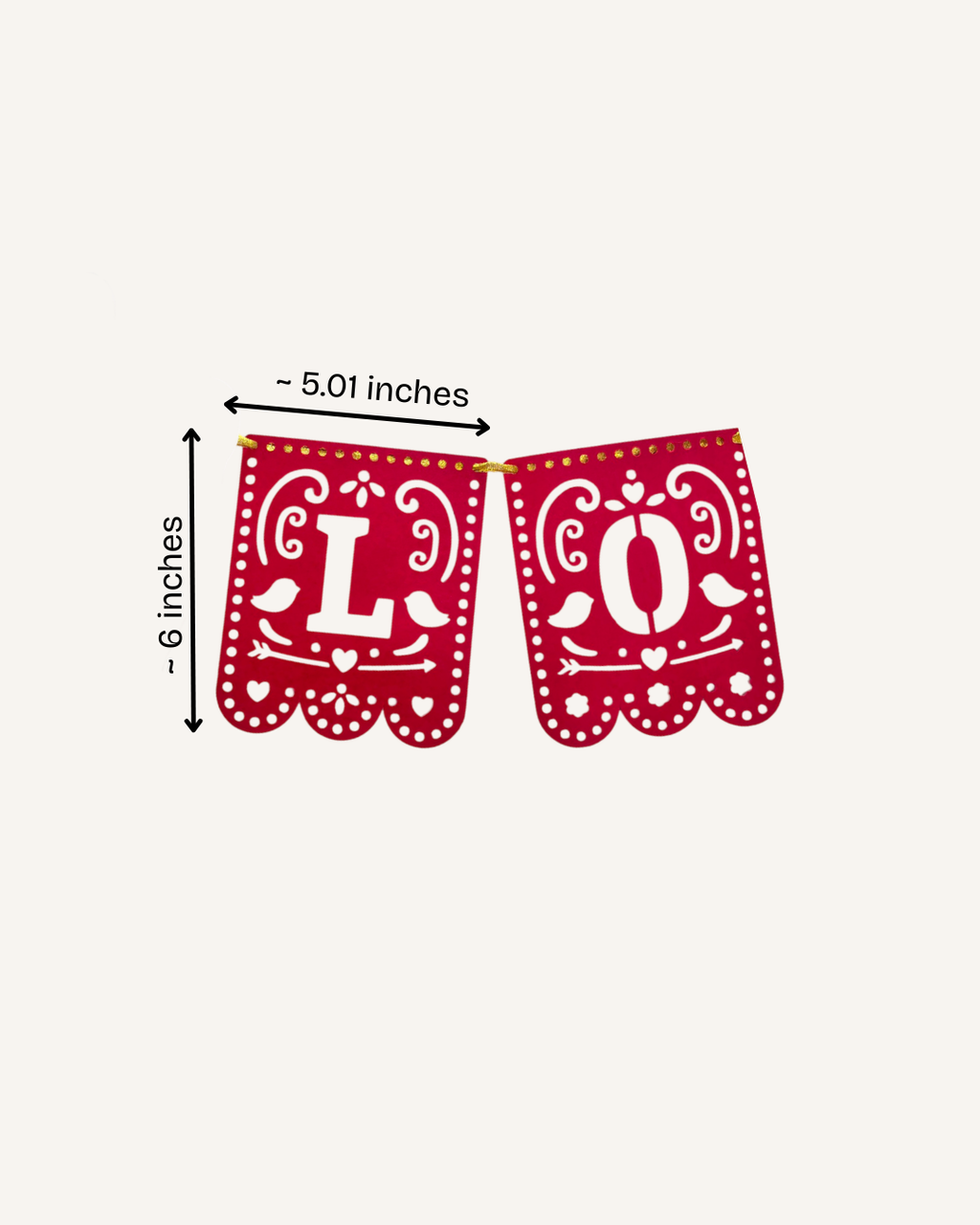 Love Cut-Out Bunting - Red Paper Flags