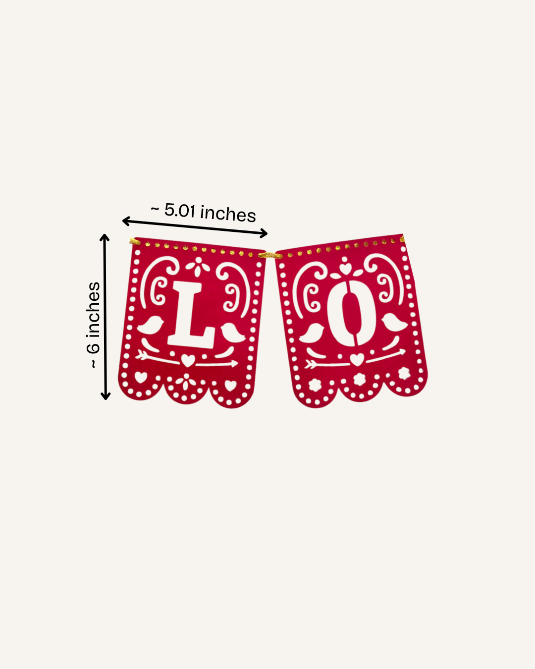 Love Cut-Out Bunting - Red Paper Flags