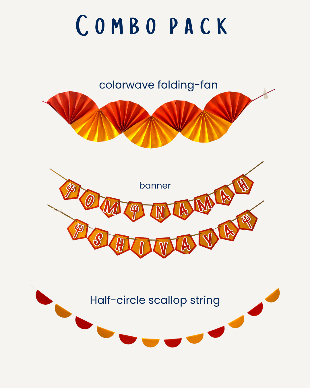 Om Namah Shivaya Combo — Saffron Shiv Pooja Decoration Set