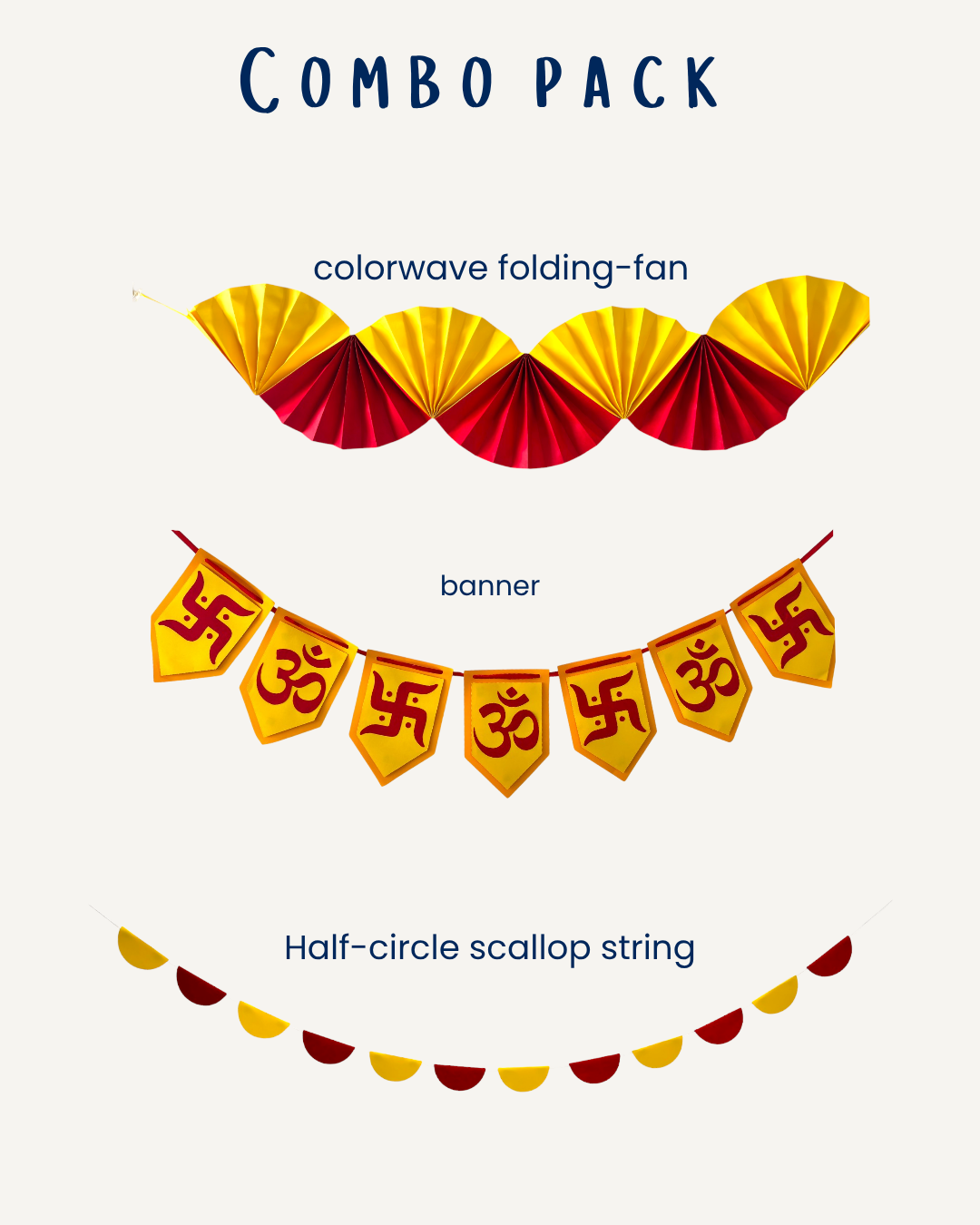 Diwali & Pooja Combo — Om & Swastik Paper Decoration Set