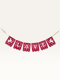 Love Cut-Out Bunting - Red Paper Flags