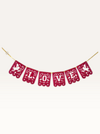 Love Cut-Out Bunting - Red Paper Flags