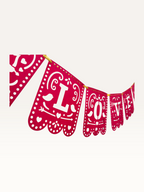 Love Cut-Out Bunting - Red Paper Flags