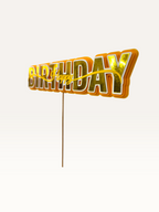 Happy Birthday Cake Topper - Layered Foil Block Letters