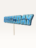 Happy Birthday Cake Topper - Layered Foil Block Letters