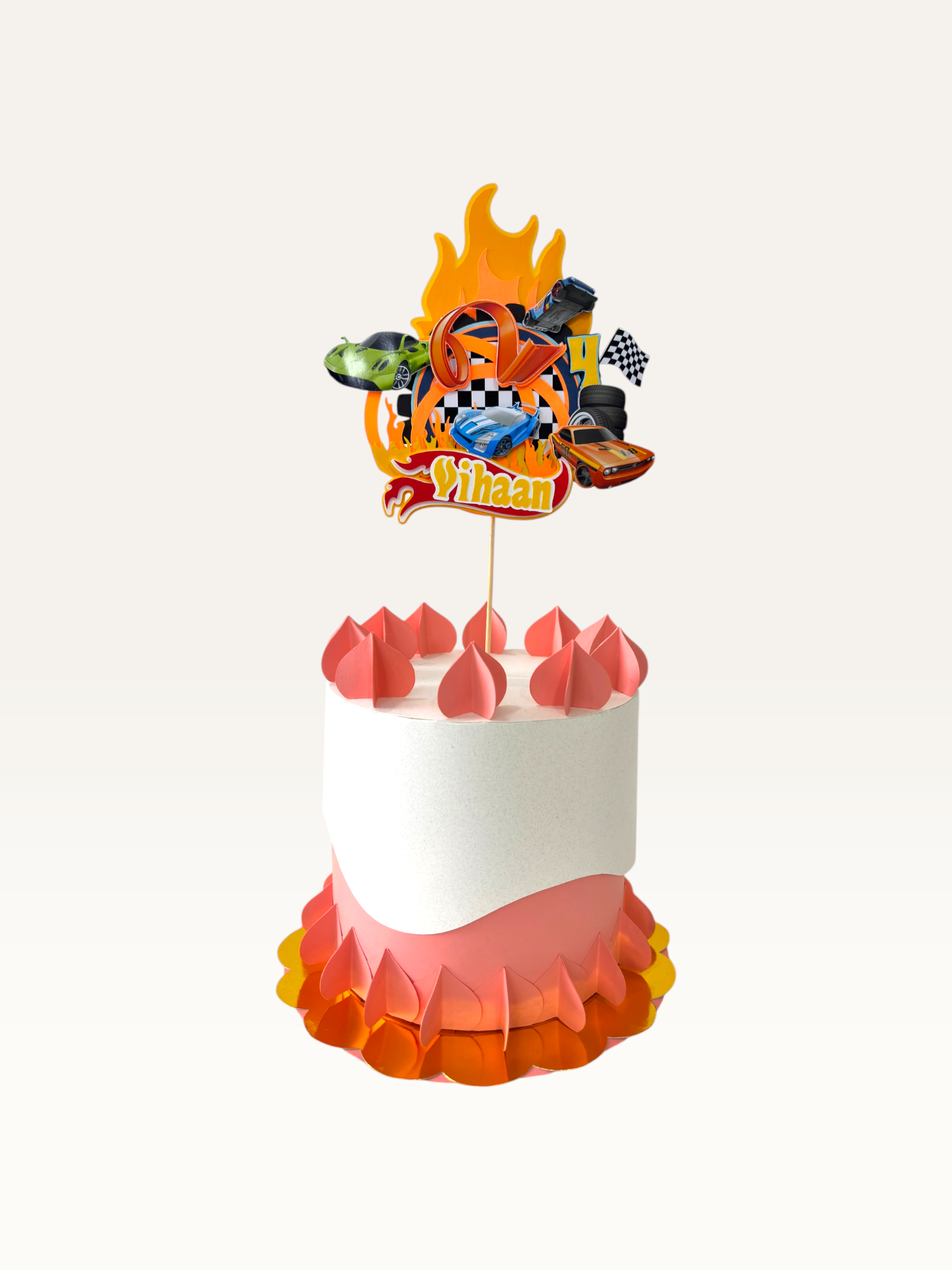 Speed Racer Cake Topper - Personalised Name & Age Topper