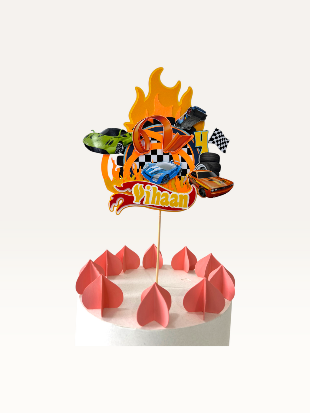 Speed Racer Cake Topper - Personalised Name & Age Topper