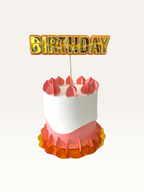 Happy Birthday Cake Topper - Layered Foil Block Letters