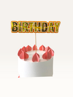 Happy Birthday Cake Topper - Layered Foil Block Letters