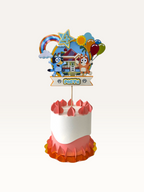 Blue Puppy Theme Cake Topper - Personalised Name & Age Topper