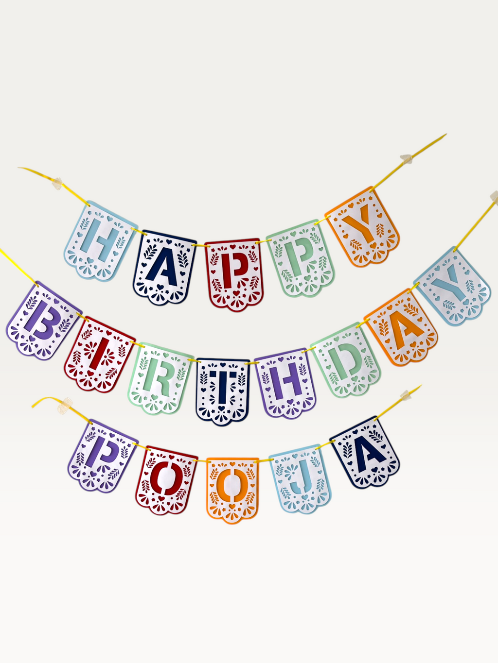Fiesta Cut-Out Happy Birthday Banner - Personalised Name