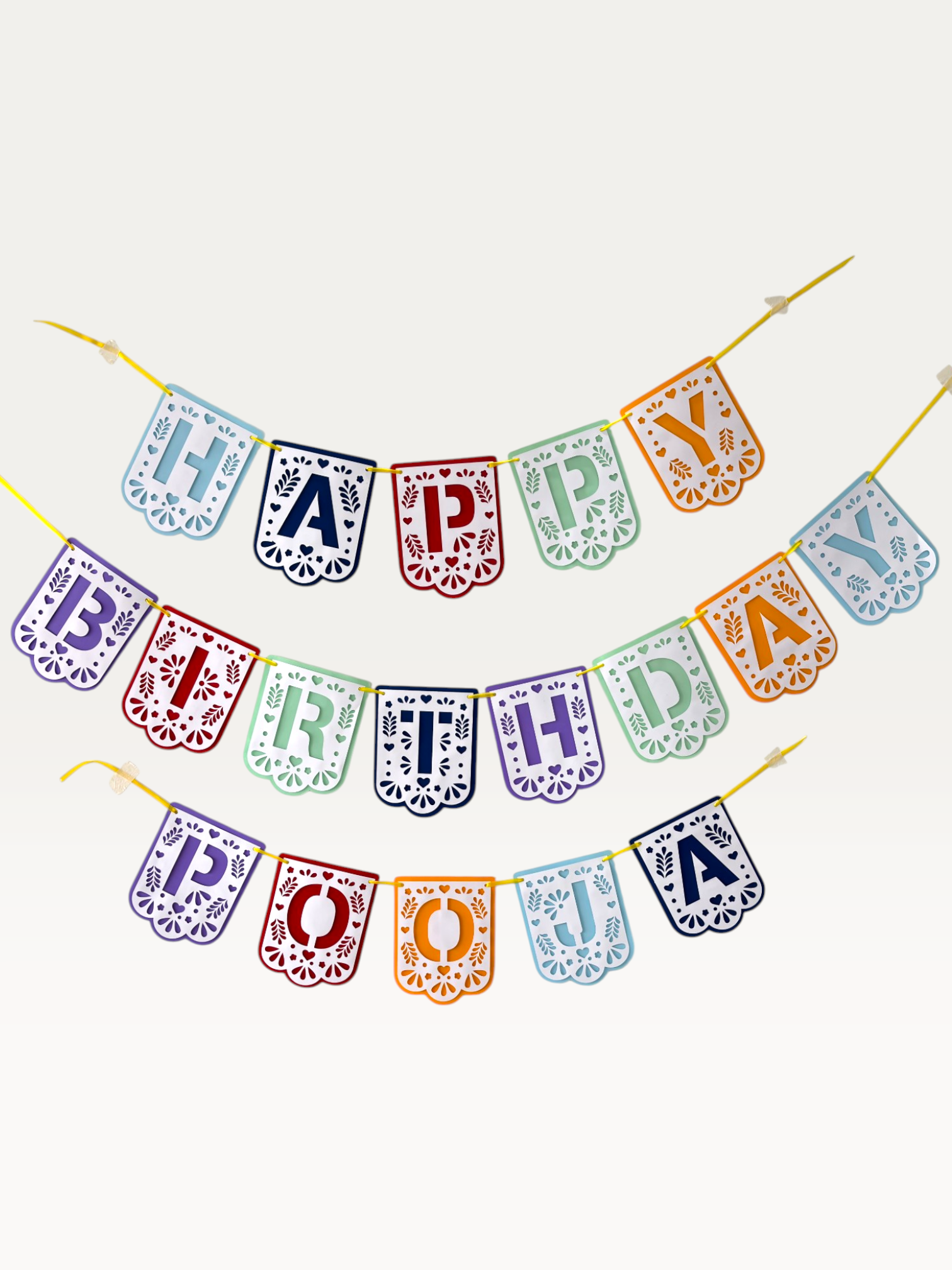 Fiesta Cut-Out Happy Birthday Banner - Personalised Name