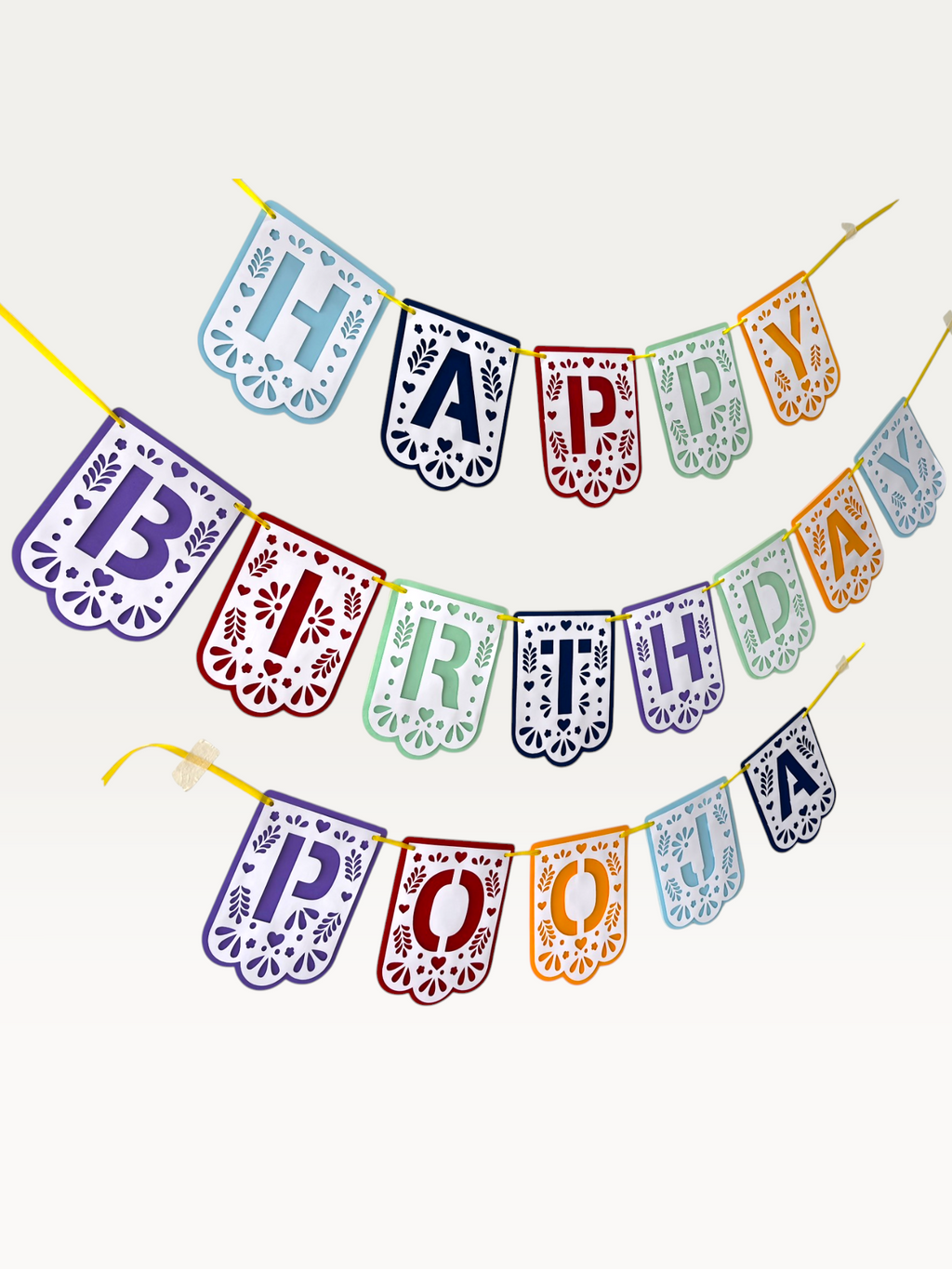 Fiesta Cut-Out Happy Birthday Banner - Personalised Name