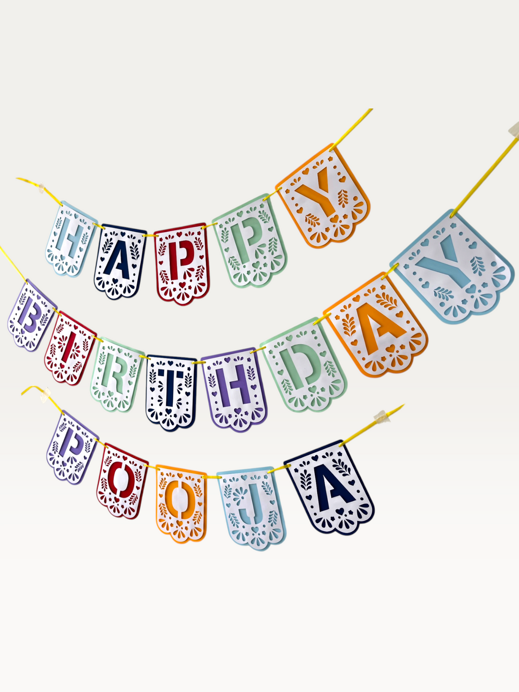 Fiesta Cut-Out Happy Birthday Banner - Personalised Name