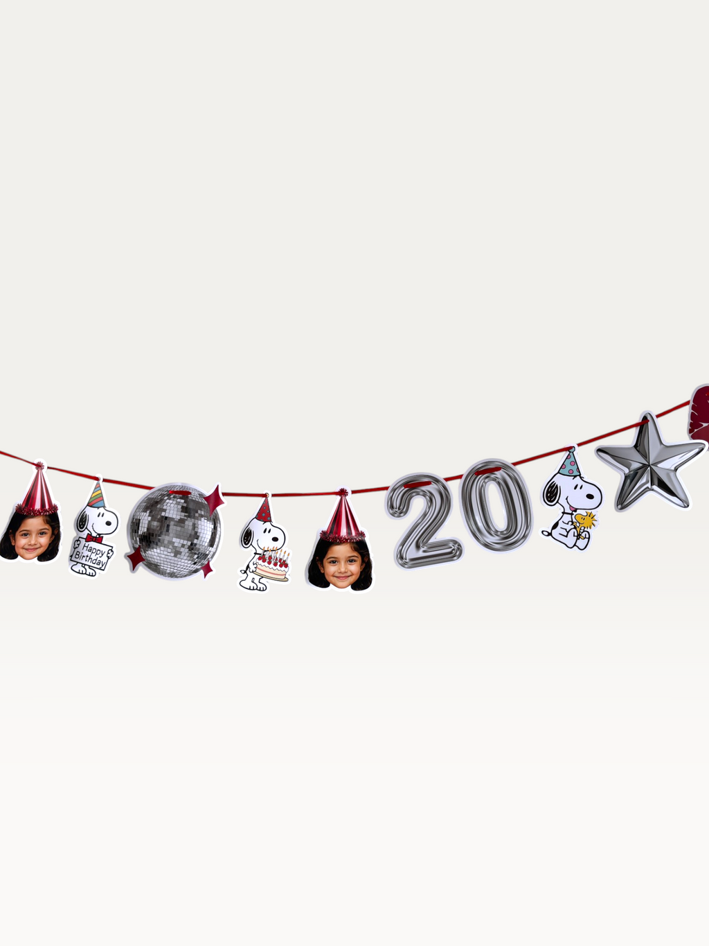 Custom Face Photo Birthday Garland - Personalised Milestone Garland