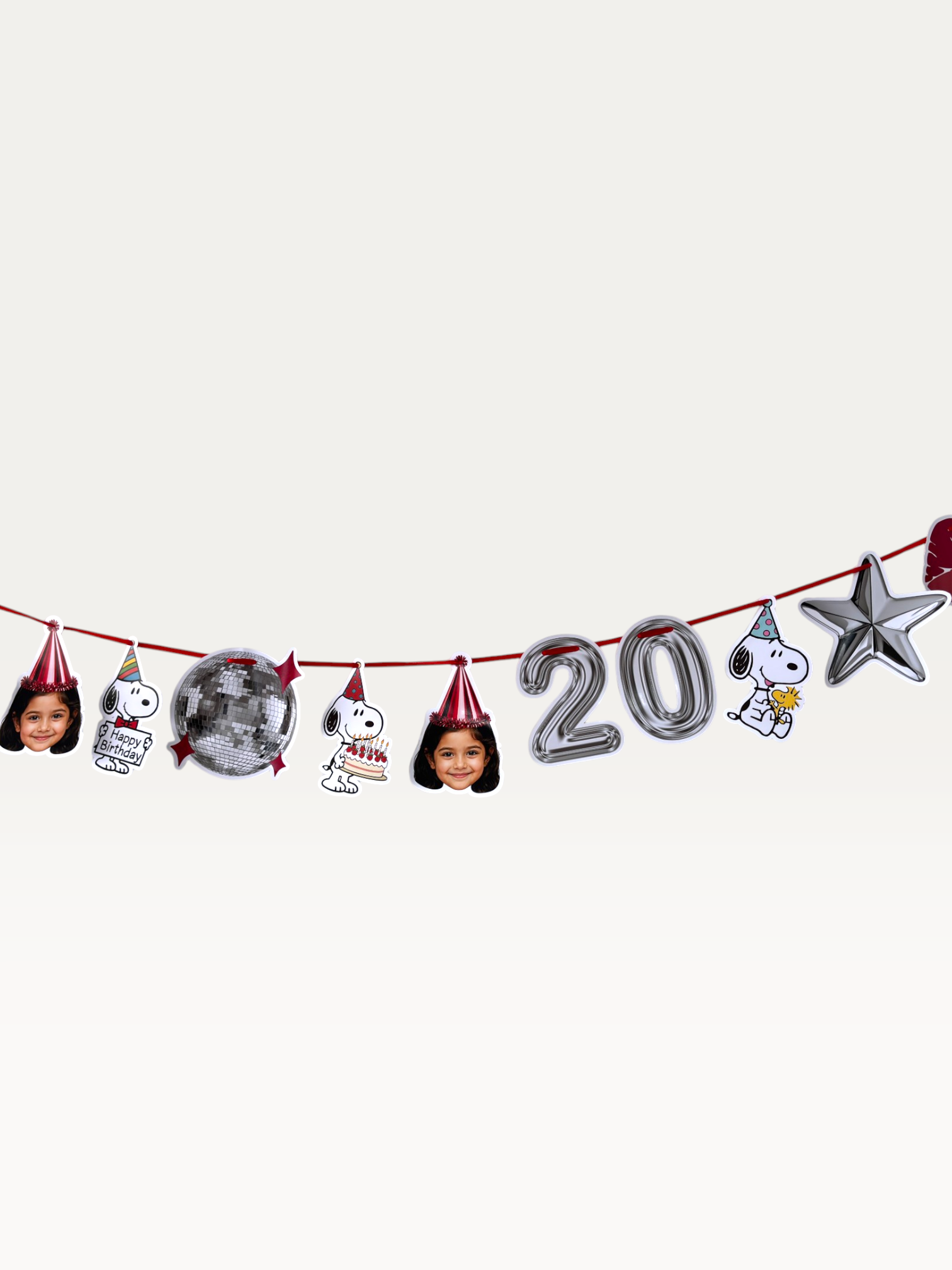 Custom Face Photo Birthday Garland - Personalised Milestone Garland