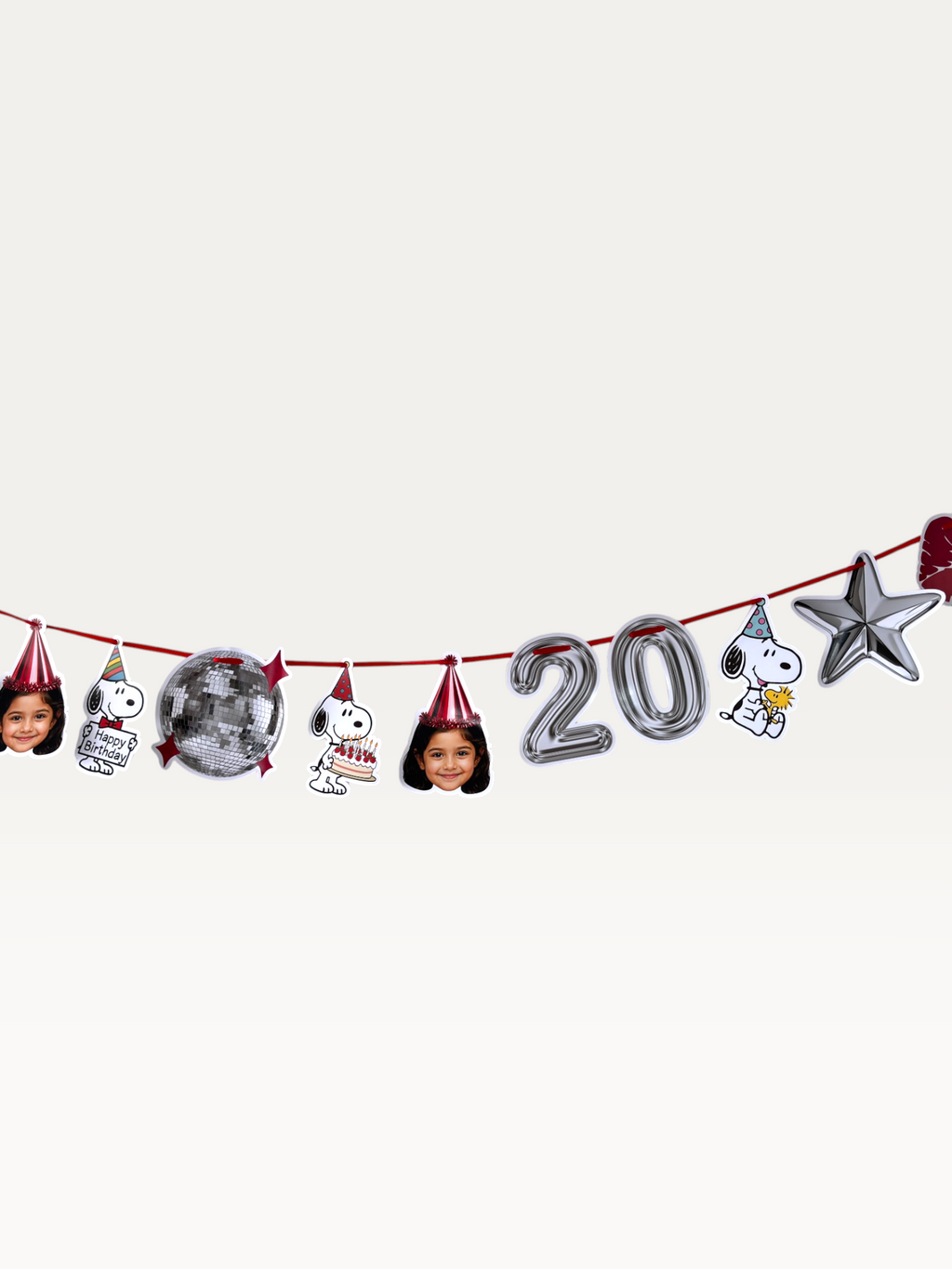 Custom Face Photo Birthday Garland - Personalised Milestone Garland
