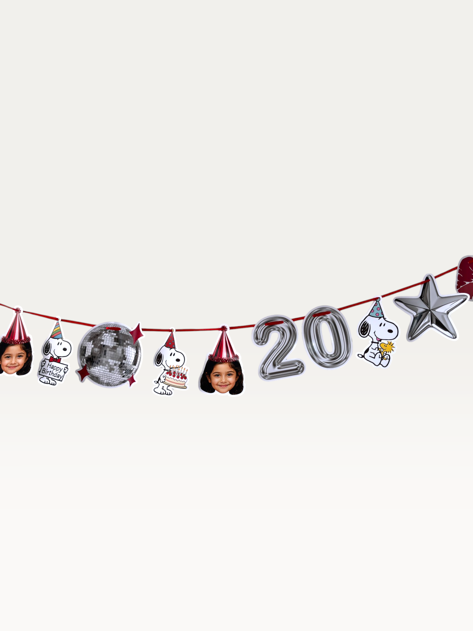 Custom Face Photo Birthday Garland - Personalised Milestone Garland