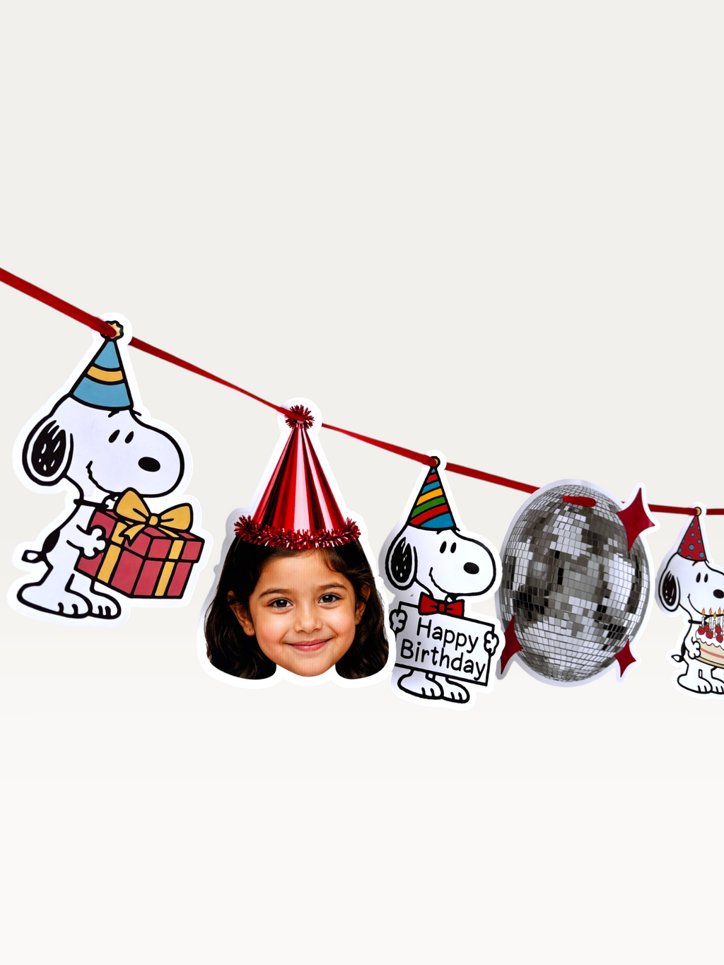 Custom Face Photo Birthday Garland - Personalised Milestone Garland