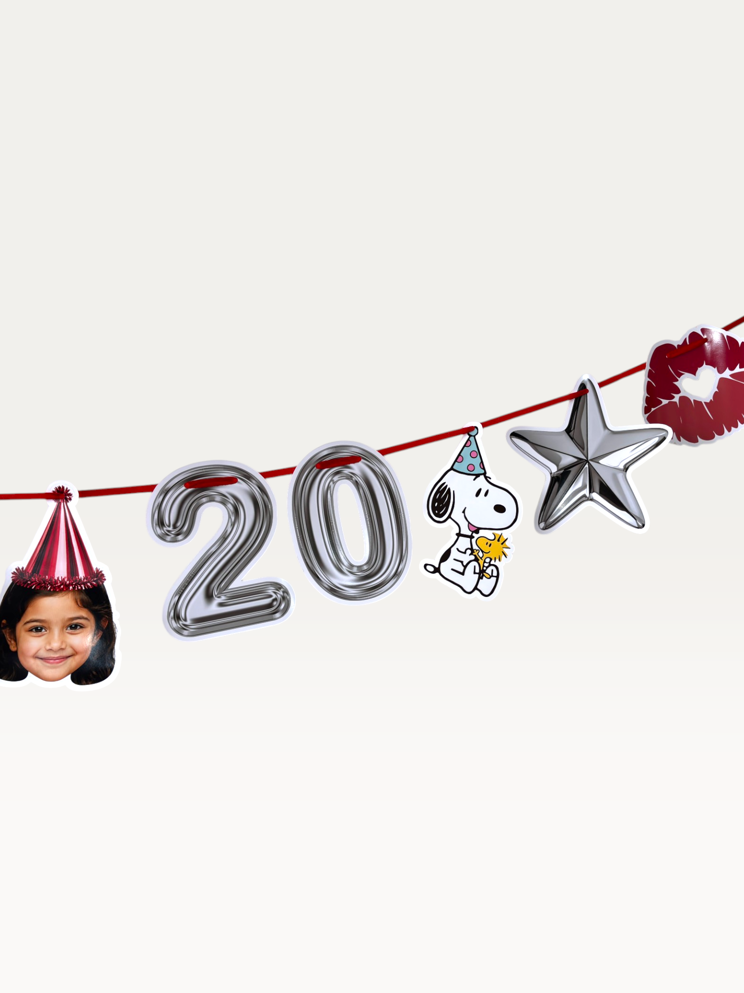 Custom Face Photo Birthday Garland - Personalised Milestone Garland