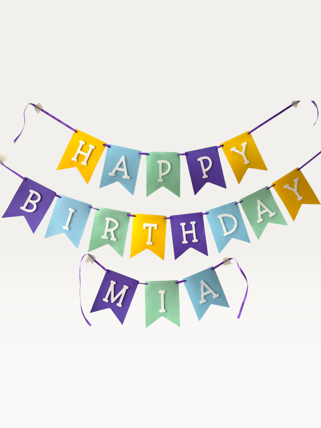 Classic Happy Birthday Banner - Personalised Name Pennant
