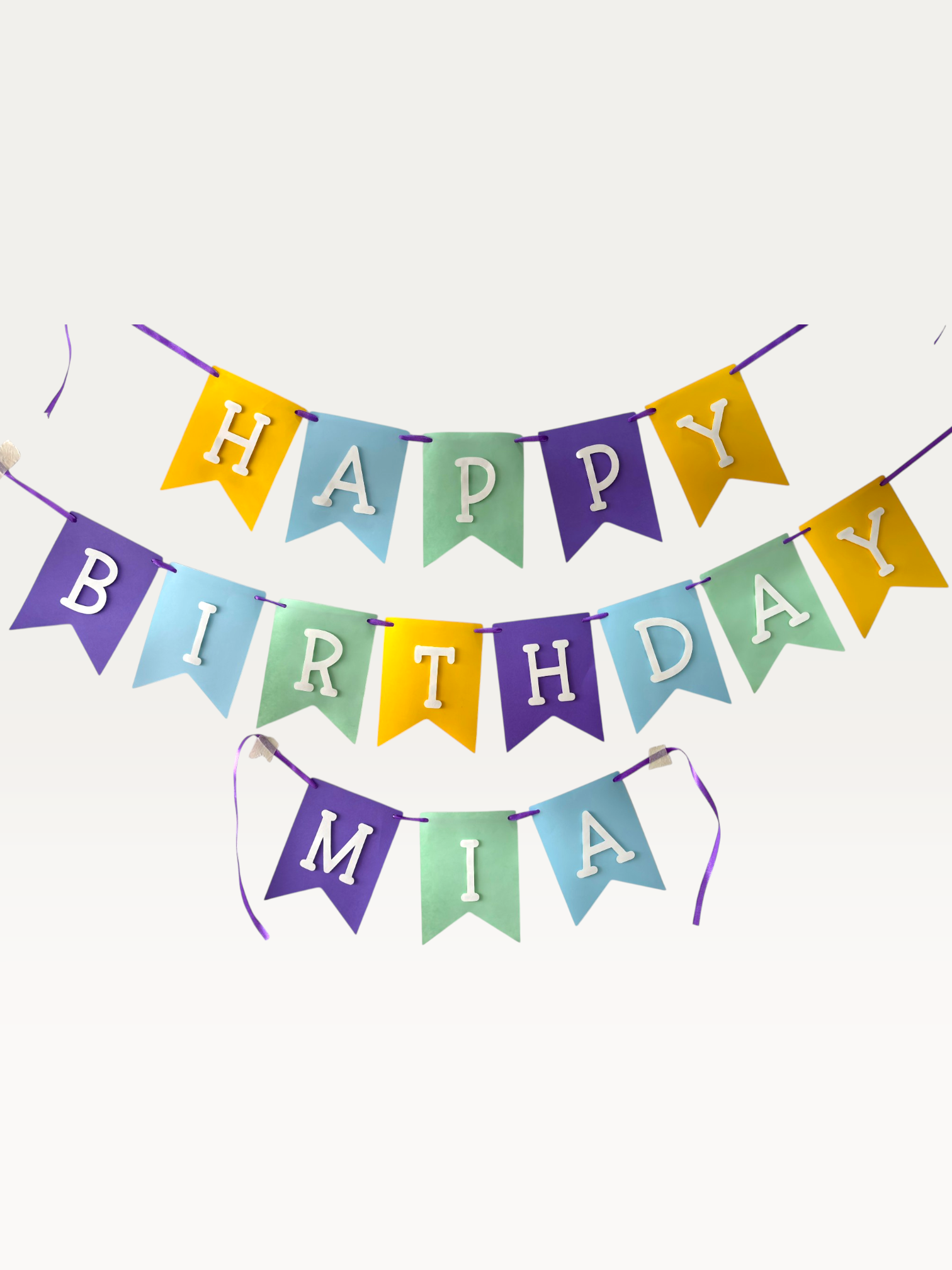 Classic Happy Birthday Banner - Personalised Name Pennant