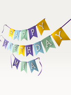 Classic Happy Birthday Banner - Personalised Name Pennant