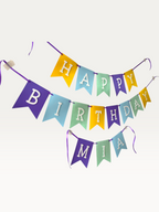 Classic Happy Birthday Banner - Personalised Name Pennant