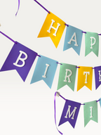 Classic Happy Birthday Banner - Personalised Name Pennant