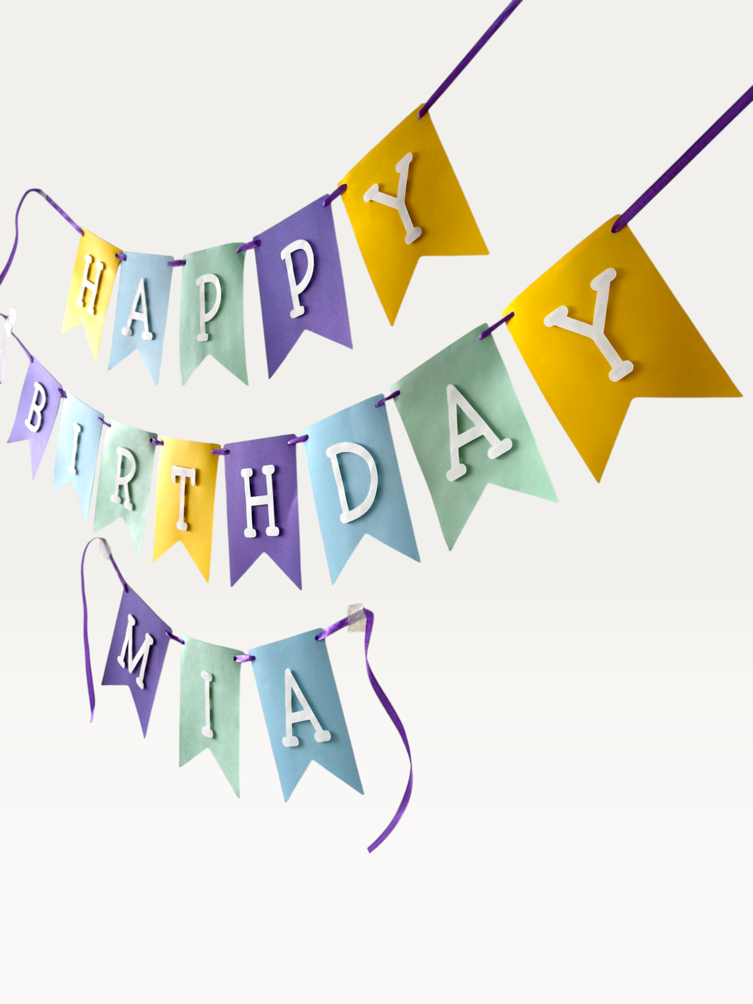 Classic Happy Birthday Banner - Personalised Name Pennant