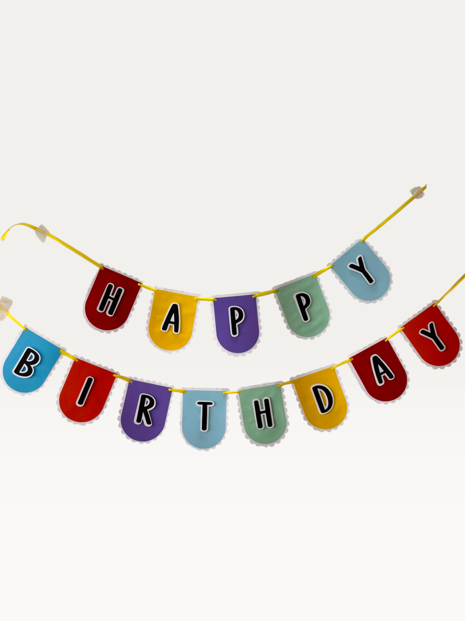Multicolour Happy Birthday Banner - Scalloped Paper Flags