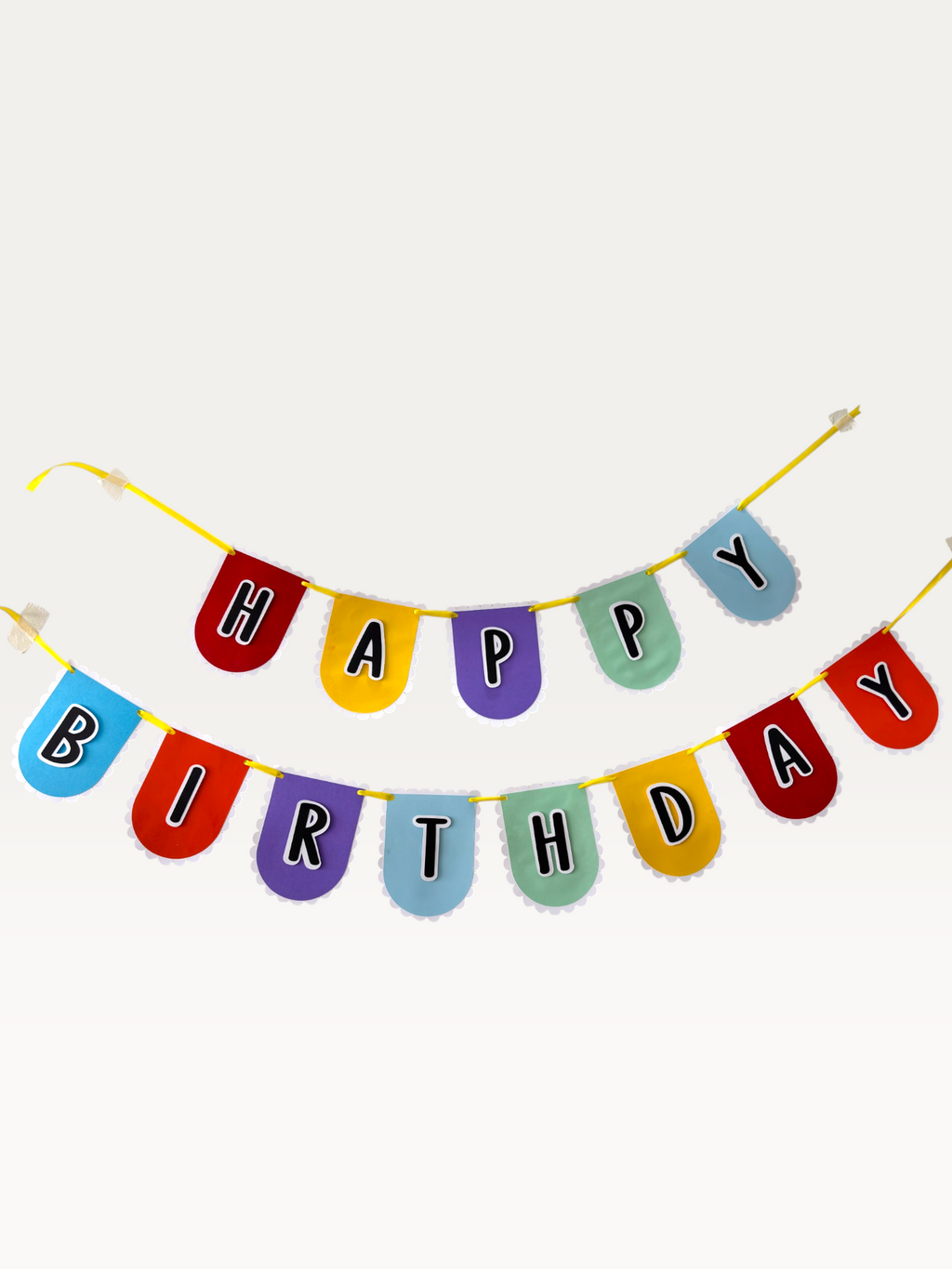 Multicolour Happy Birthday Banner - Scalloped Paper Flags