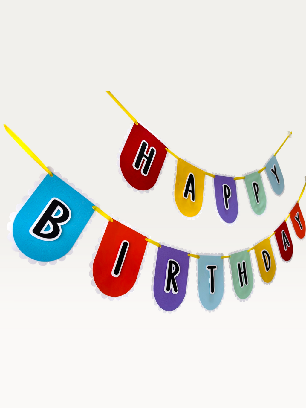 Multicolour Happy Birthday Banner - Scalloped Paper Flags