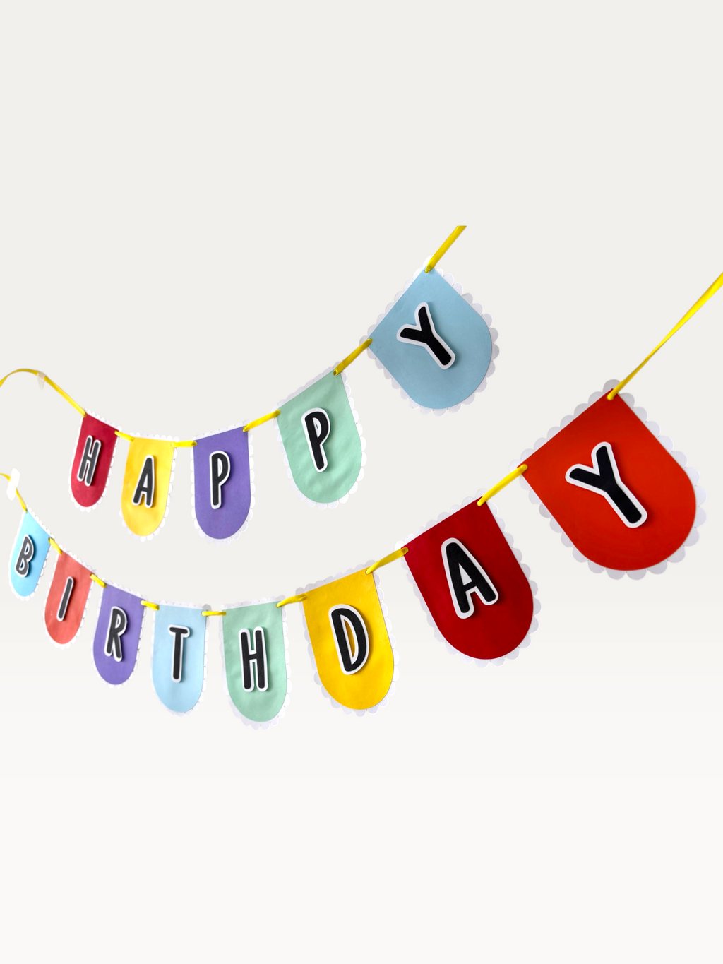 Multicolour Happy Birthday Banner - Scalloped Paper Flags