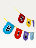 Multicolour Happy Birthday Banner - Scalloped Paper Flags