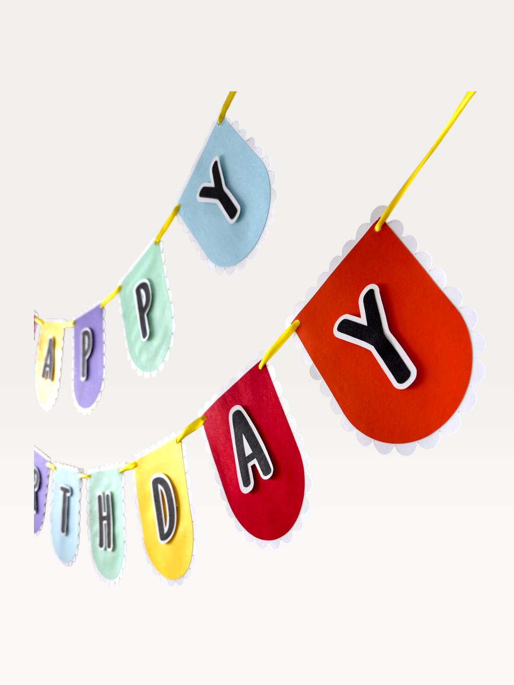 Multicolour Happy Birthday Banner - Scalloped Paper Flags