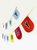 Multicolour Happy Birthday Banner - Scalloped Paper Flags