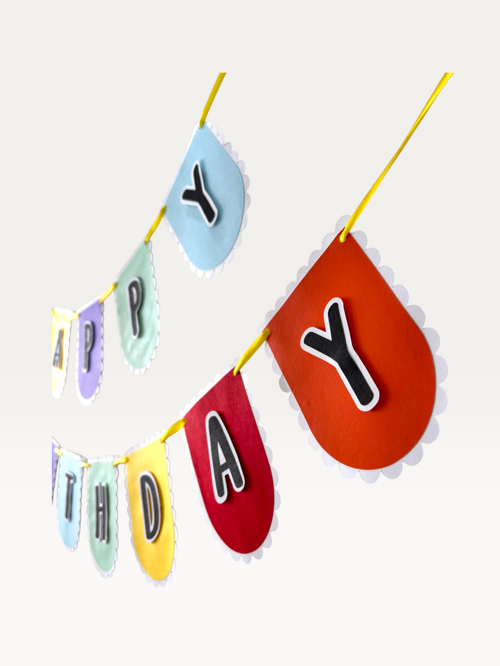 Multicolour Happy Birthday Banner - Scalloped Paper Flags