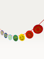 Seven Chakra Garland - Gold Foil Symbol Discs