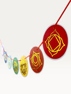 Seven Chakra Garland - Gold Foil Symbol Discs