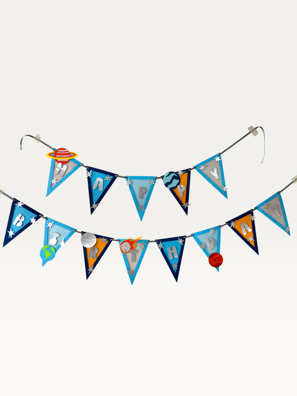 Space Theme Happy Birthday Banner - Planets & Stars