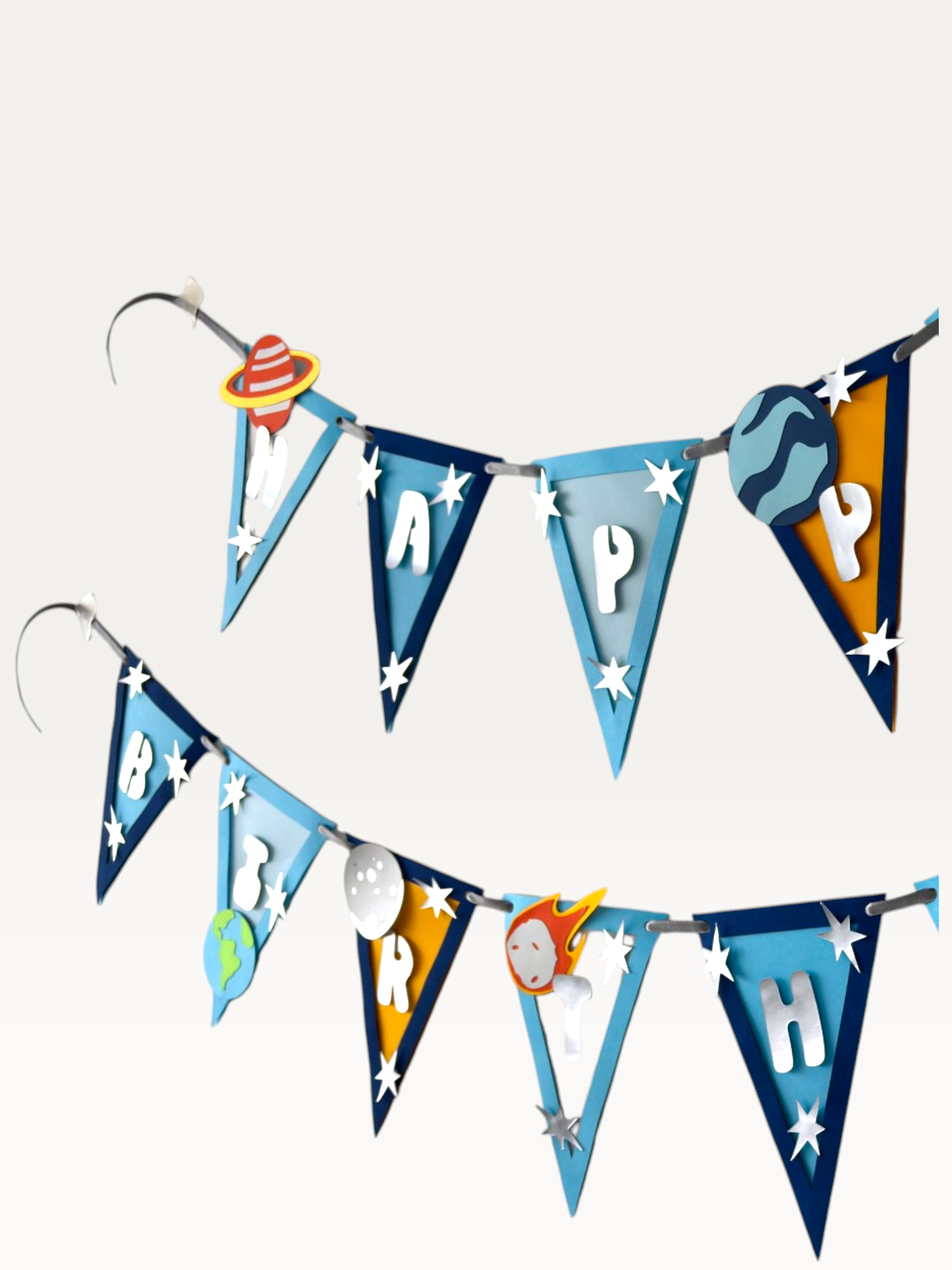 Space Theme Happy Birthday Banner - Planets & Stars