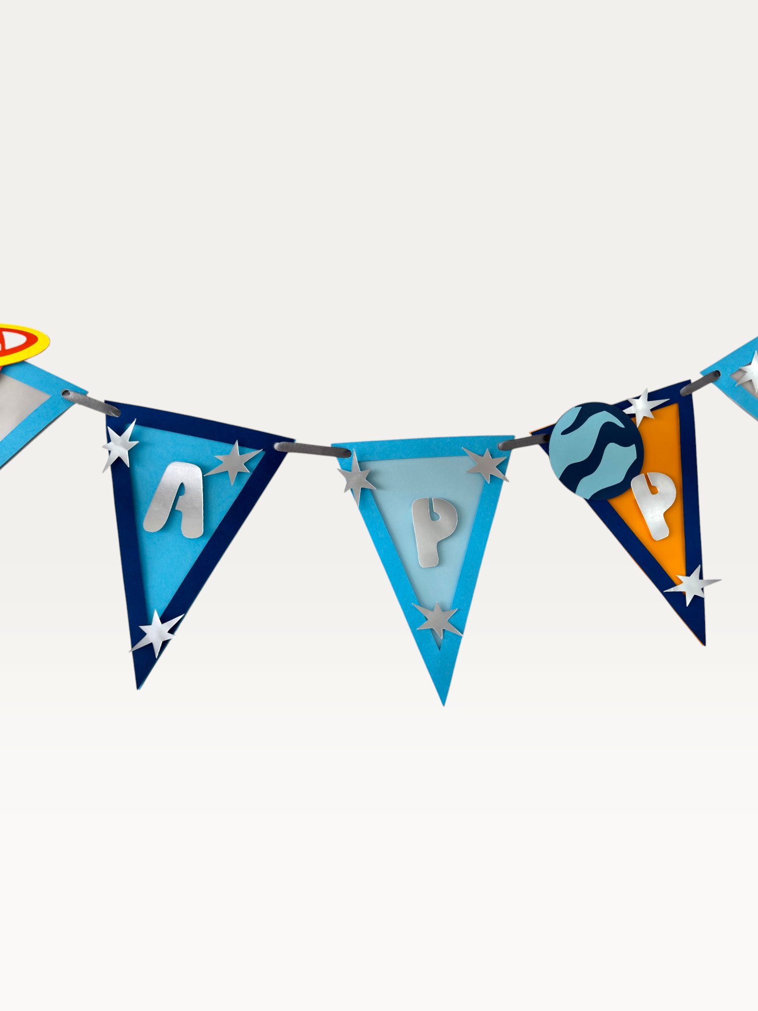 Space Theme Happy Birthday Banner - Planets & Stars