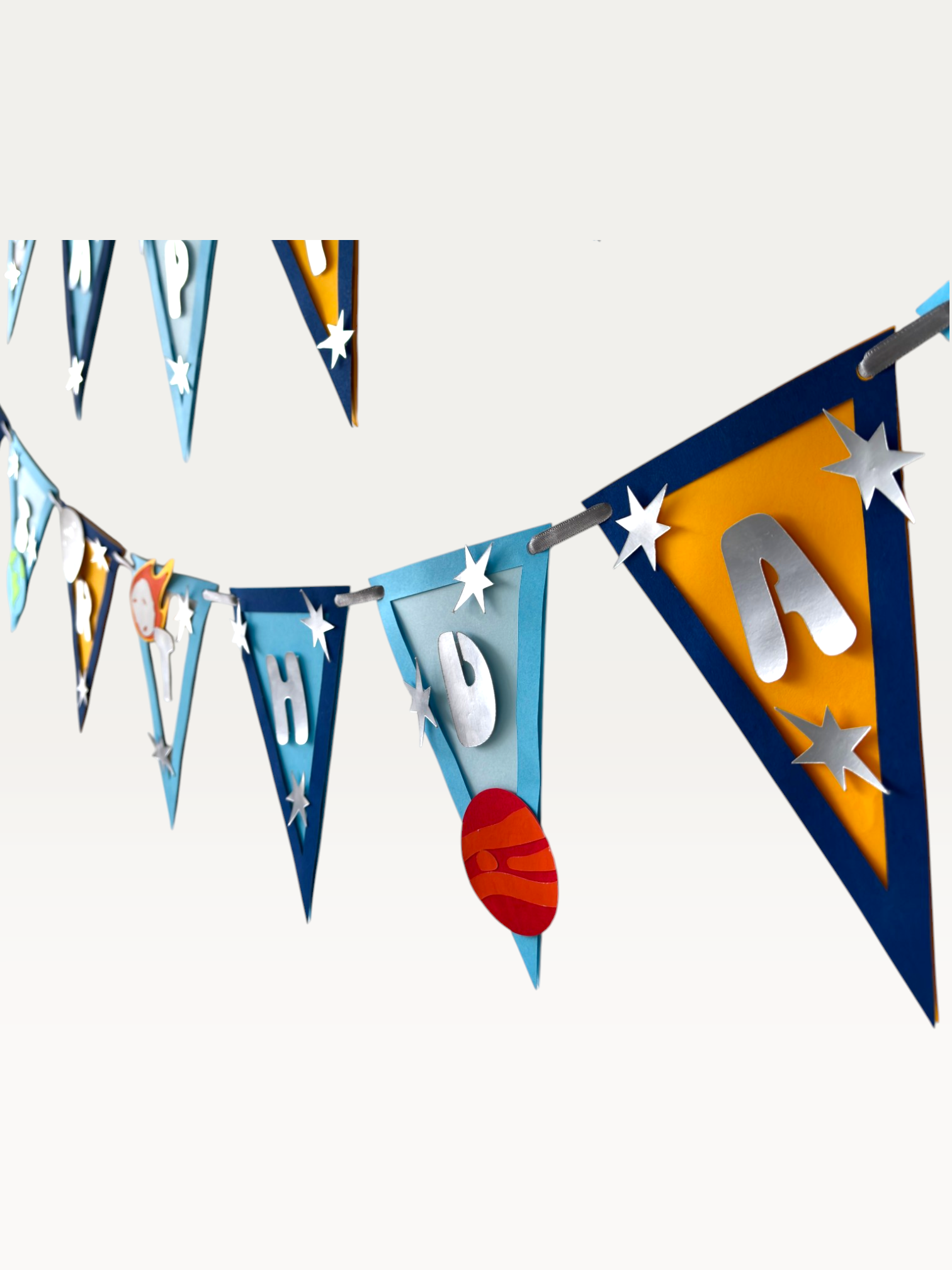 Space Theme Happy Birthday Banner - Planets & Stars