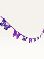 Paper Party Studio paper butterfly garland with layered cardstock butterflies for birthdays and nurseries.