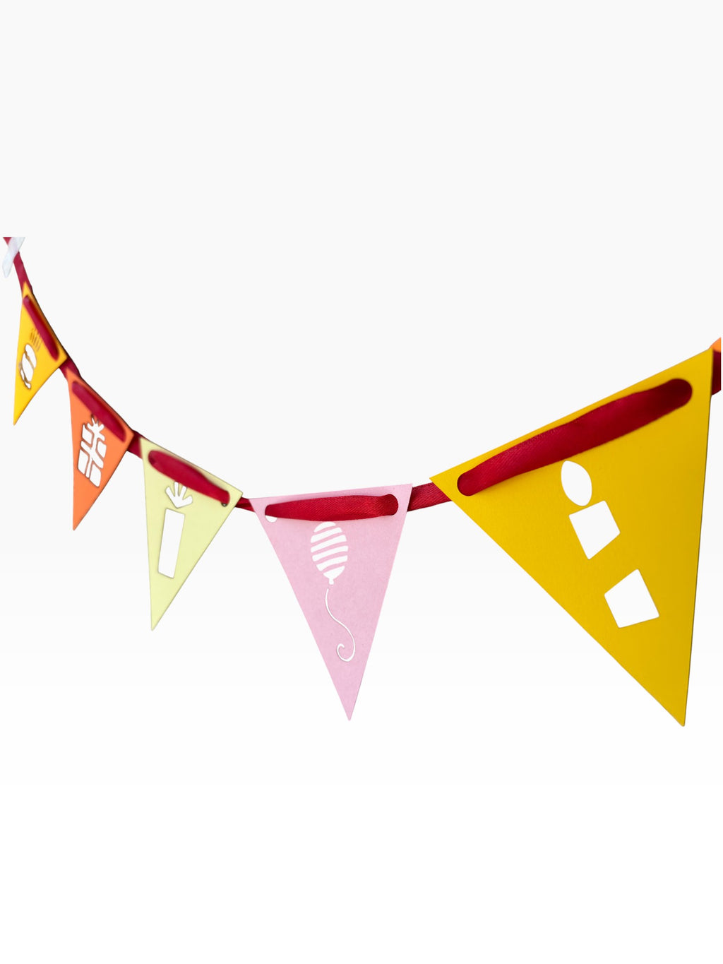 Birthday Pennant Bunting — Cake & Gift Cut-Out Banner