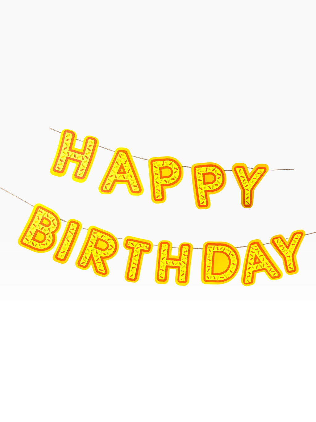 Happy Birthday Sprinkle Banner — Yellow Paper Bunting